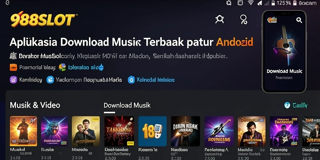 Tampilan antarmuka aplikasi <strong>988SLOT</strong> untuk download musik yang intuitif dan menarik.