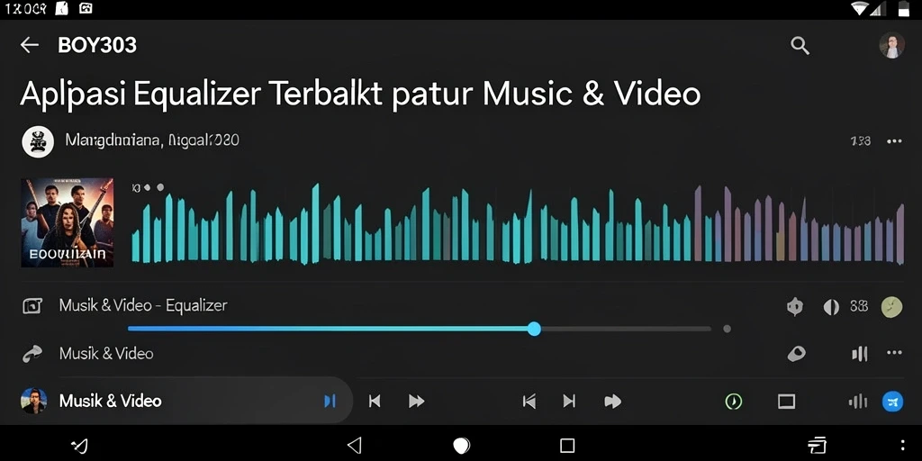 Antarmuka BOY303 dengan fitur Equalizer yang menarik.