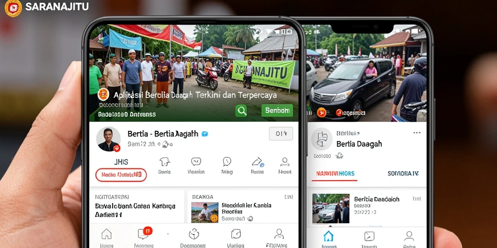 Antarmuka aplikasi SARANAJITU menampilkan berita daerah yang lengkap dan informatif.