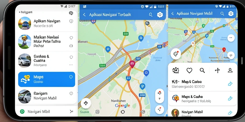 Antarmuka pengguna SD107 yang intuitif untuk navigasi mobil.