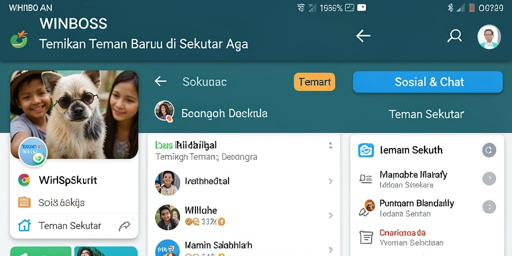 Antarmuka WINBOSS yang sederhana dan menarik untuk mencari teman baru.