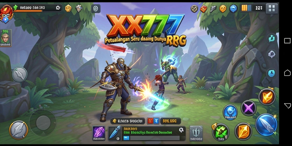 Tampilan antarmuka seru dan interaktif dari game RPG XXX777.