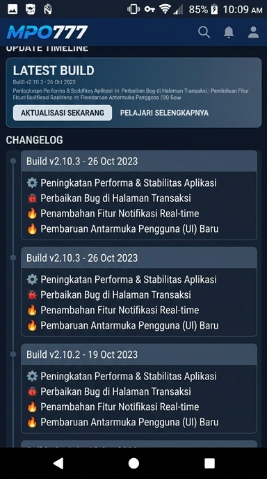 Riwayat Versi mpo777 untuk Pengguna Android